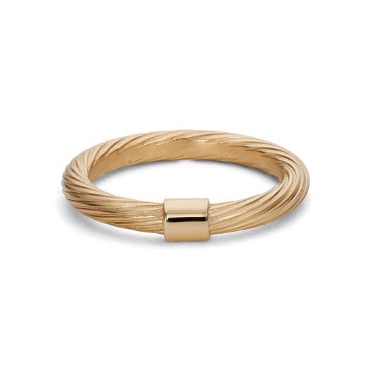 Jane Kønig medium Salon ring fra Salon De Cologne i forgyldt sølv med twistet trådstruktur.